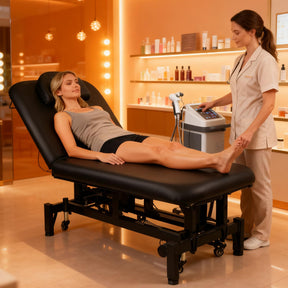 OmySalon MTB-W 71in Heavy Duty Electric Dual-Motor Remote Control Physical Therapy Massage Table with Adjustable Height & Backrest