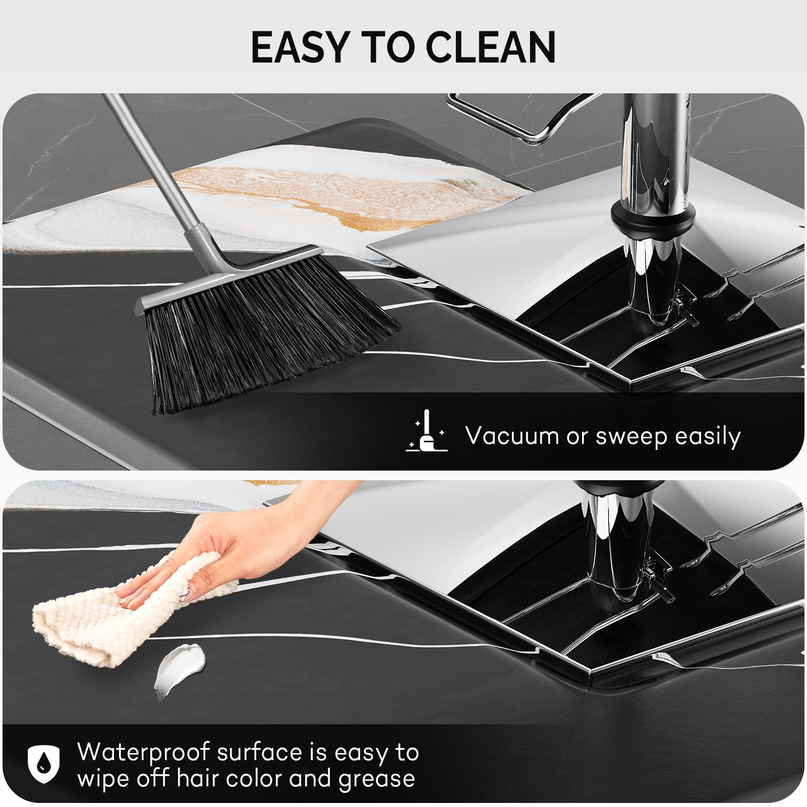 OmySalon 3'x4' Rectangle Salon Anti Fatigue Mat with Square Cutout 3/4" Thick