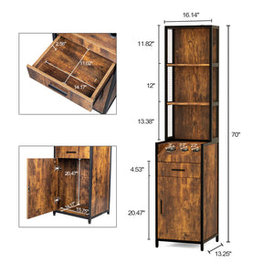 OmySalon HSC-19 Barber Storage Station Cabinet w/1 Drawer 3-Tier Storage Shelf 1 Storage Cabinet 3 Hot Tool Holders