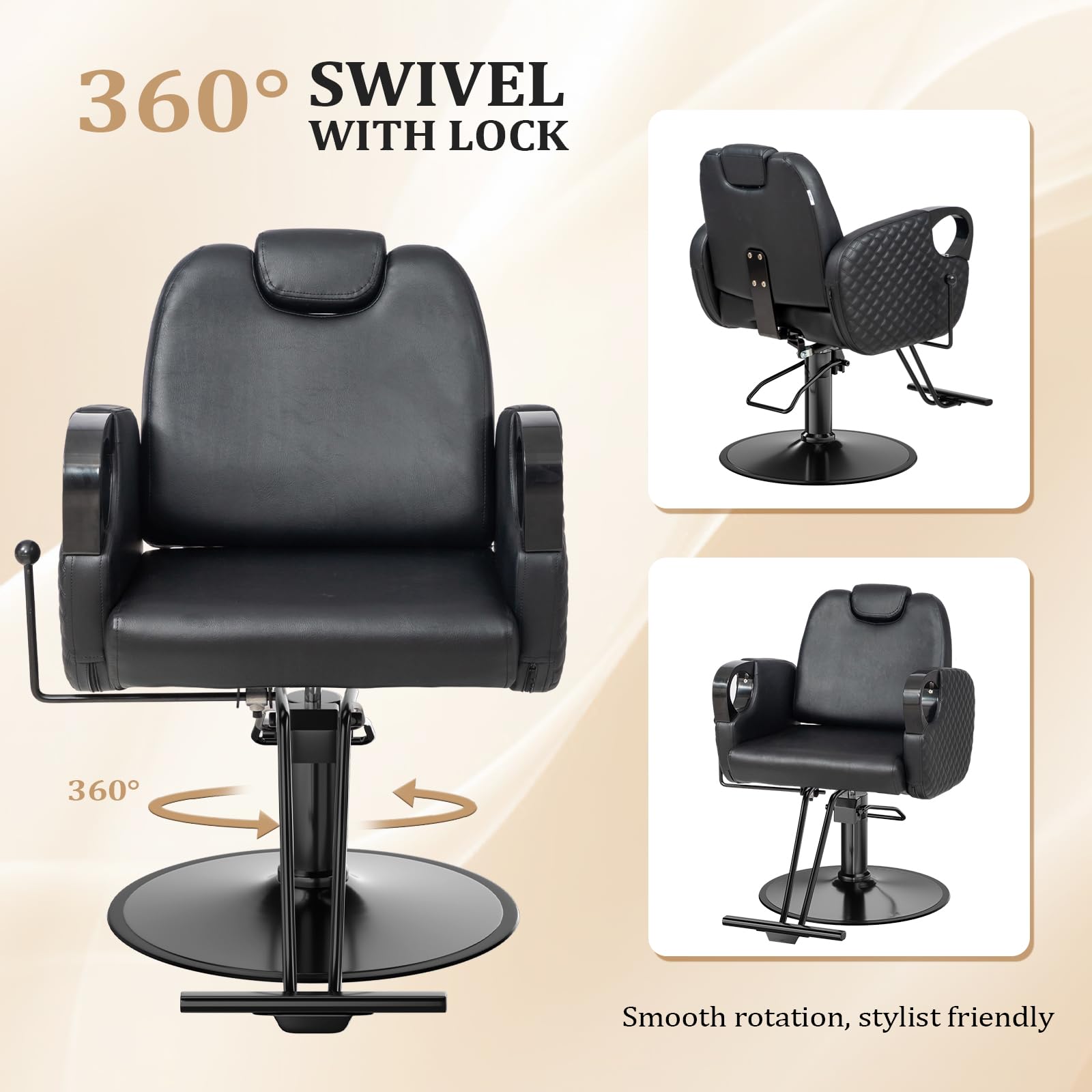 OmySalon SC3601 All Purpose Heavy Duty Hydraulic Reclining Salon Chair w/Headrest
