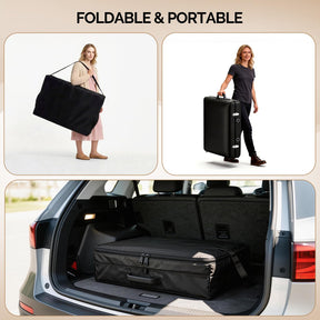 OmySalon 2FBW 84in 2-Fold Portable Physical Therapy Massage Table with Carrying Bag, Face Cradle & Wooden Frame