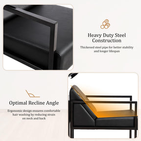 OmySalon BU2101 Salon Shampoo Backwash Chair Unit with Tilting ABS Plastic Bowl & Storage Cabinet Station