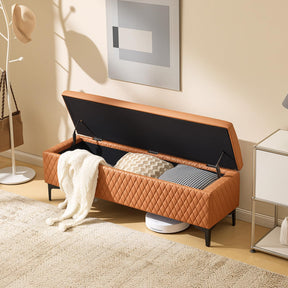 OmySalon WRB1701 53.7in Faux Leather Waiting Room Reception Bench Chair with Hidden Storage