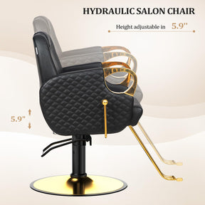 OmySalon SC3601 All Purpose Heavy Duty Hydraulic Reclining Salon Chair w/Headrest