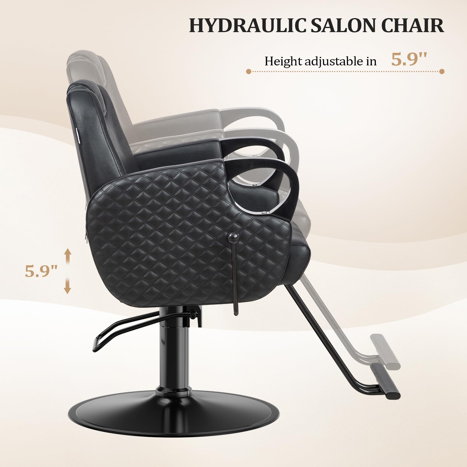OmySalon SC3601 All Purpose Heavy Duty Hydraulic Reclining Salon Chair w/Headrest