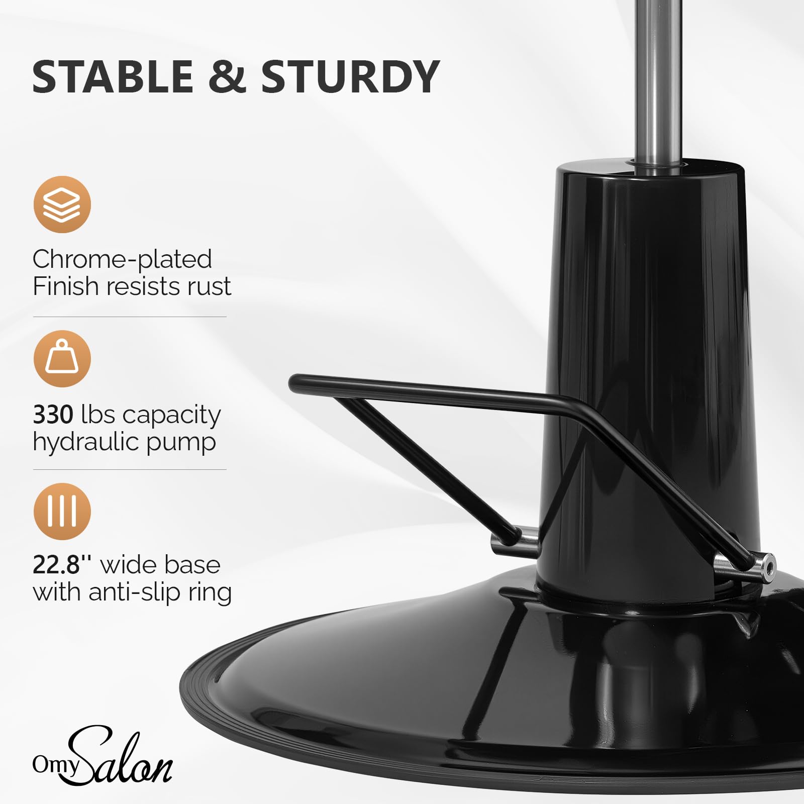 OmySalon SC4101 All Purpose Heavy Duty Hydraulic Reclining 360° Swivel Salon Chair