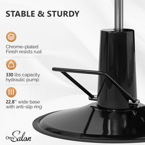 OmySalon SC4101 All Purpose Heavy Duty Hydraulic Reclining 360° Swivel Salon Chair