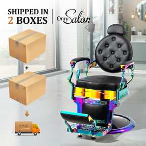 OmySalon BC1604 Retro Heavy Duty Hydraulic Recline Barber Chair