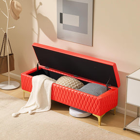 OmySalon WRB1701 53.7in Faux Leather Waiting Room Reception Bench Chair with Hidden Storage