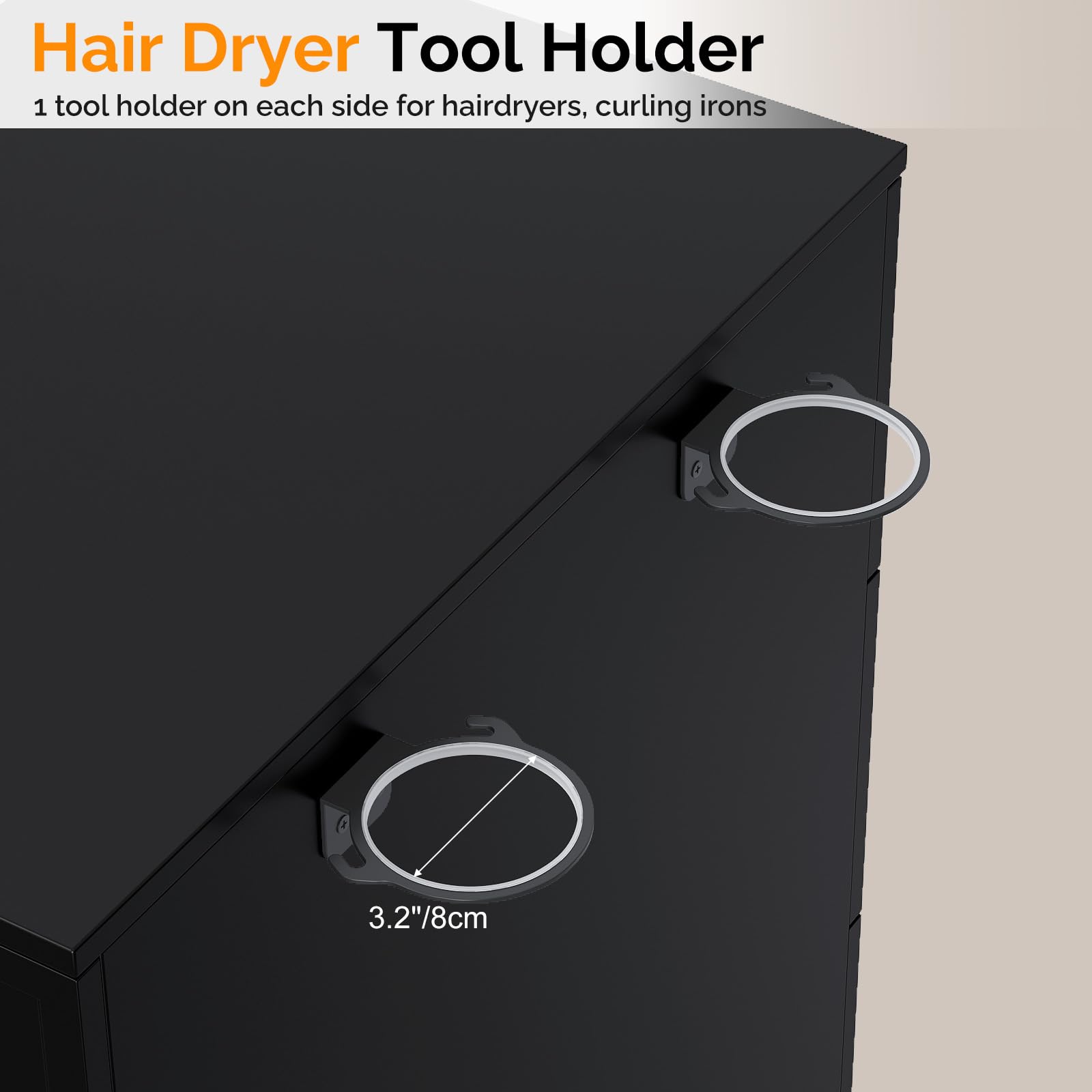 OmySalon DSCWSD Double-Sided Salon Styling Station with 6 Drawers 2 Tool Holders