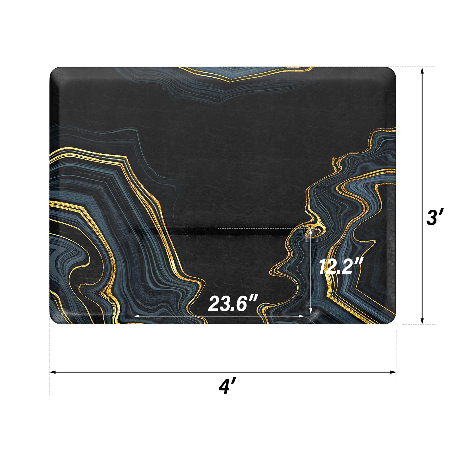 OmySalon 3'x4' Rectangle Salon Anti Fatigue Mat with Square Cutout 3/4" Thick