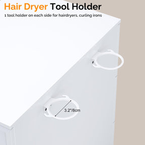 OmySalon DSCWSD Double-Sided Salon Styling Station with 6 Drawers 2 Tool Holders