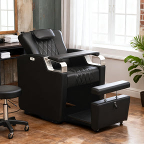 OmySalon PCE-WRS Electric Pedicure Chair with Adjustable Backrest & Movable Hand Pillow & Hidden Storage Platform