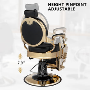 OmySalon BC1601 Vintage Style Heavy Duty Hydraulic Recline Barber Chair