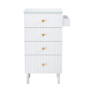 OmySalon SCWG Salon Styling Storage Station with Removable Glass Top & 4 Drawers 3 Hot Tool Holders