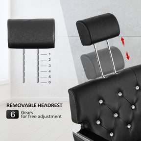 OmySalon Reclining Salon Chair Heavy Duty, Vintage Styling Chair for Hair Stylist