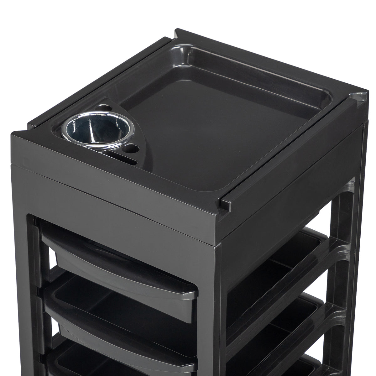 OmySalon Salon Trolley Cart with Wheels, 5 Drawers, Hair Dryer Holder