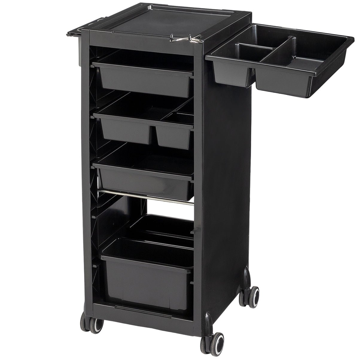 OmySalon Salon Trolley Cart with Wheels, 6 Drawers, Hot Tool & Hair Dryer Holder