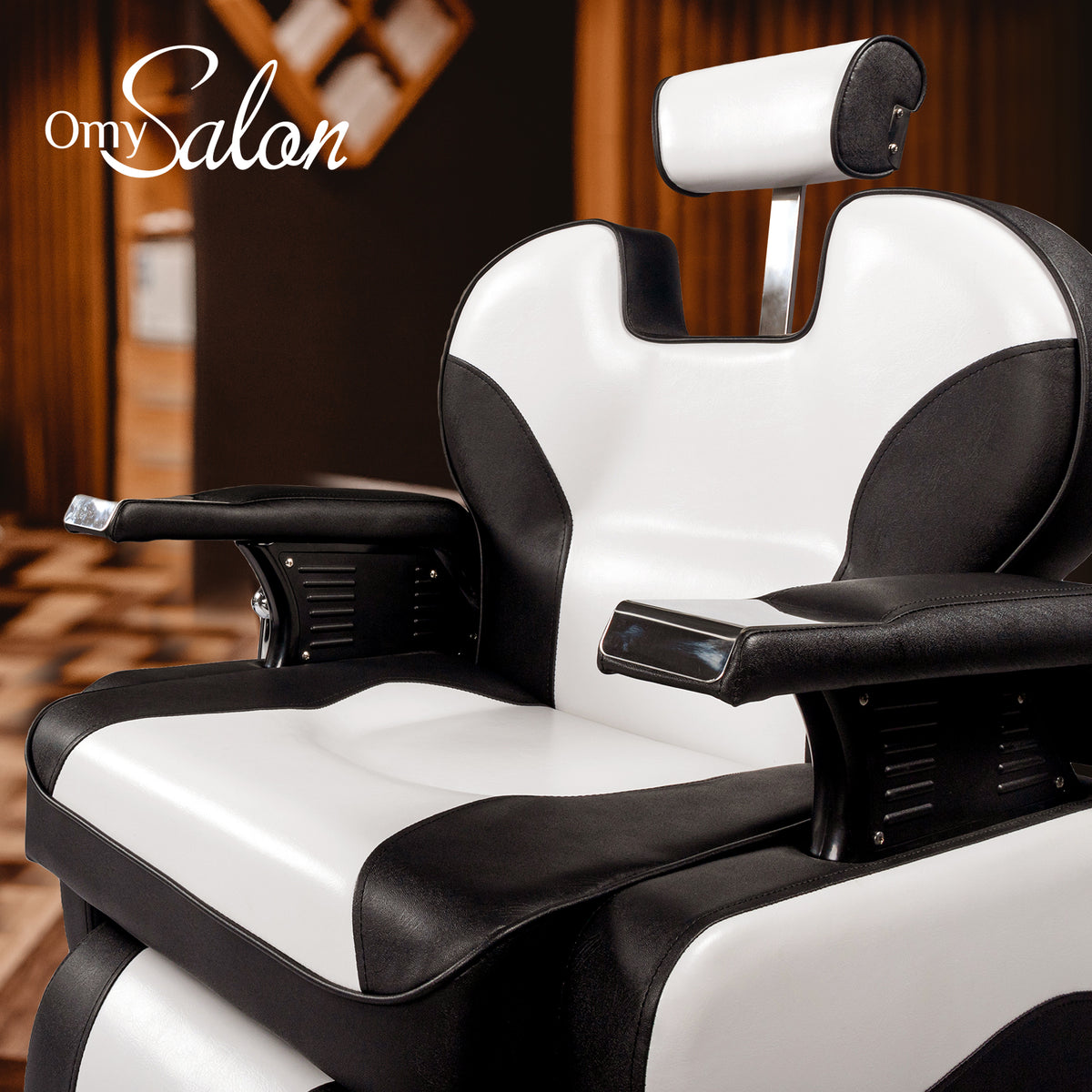 OmySalon BC1201 Classical Style Heavy Duty Hydraulic Reclining Barber Chair