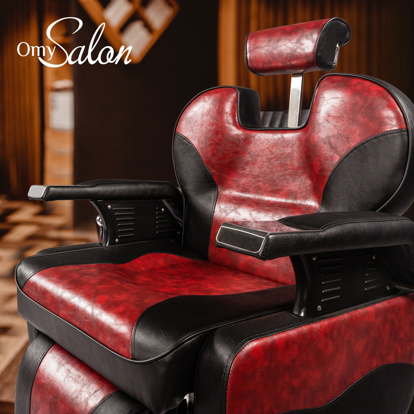 OmySalon BC1201 Classical Style Heavy Duty Hydraulic Reclining Barber Chair