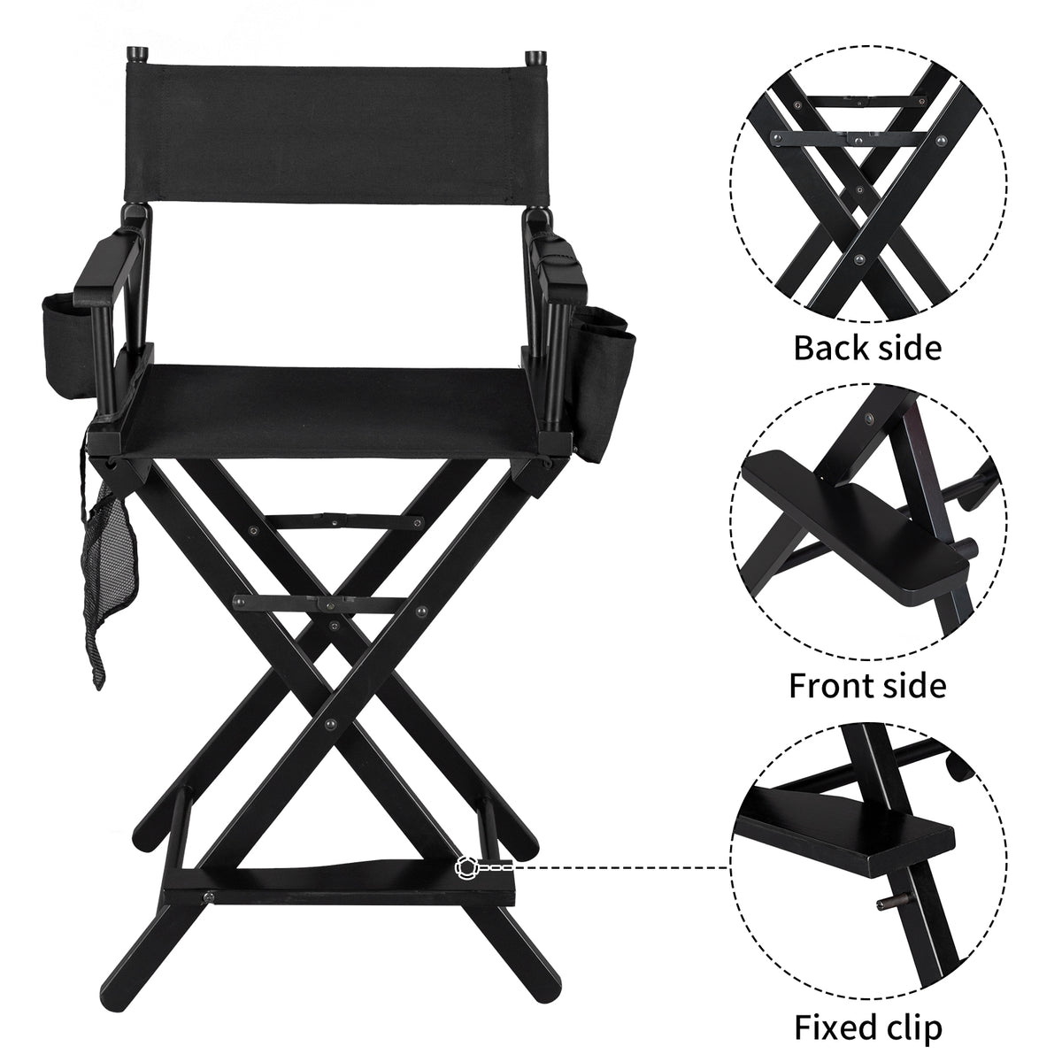 Omysalon 24in Director Chair Folding Artist Makeup Chair