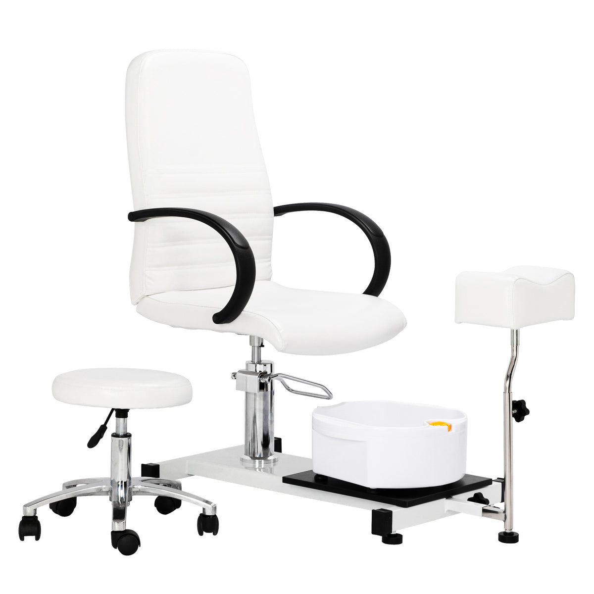 OmySalon PUS-01 Hydraulic Pedicure Chair with Adjustable Foot Rest & Bubble Massage Foot Bath & Rolling Stool