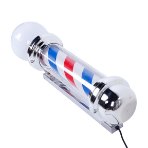 OmySalon 32in Classic Style Barber Pole LED Light with Rotating Red White Blue LED Strips