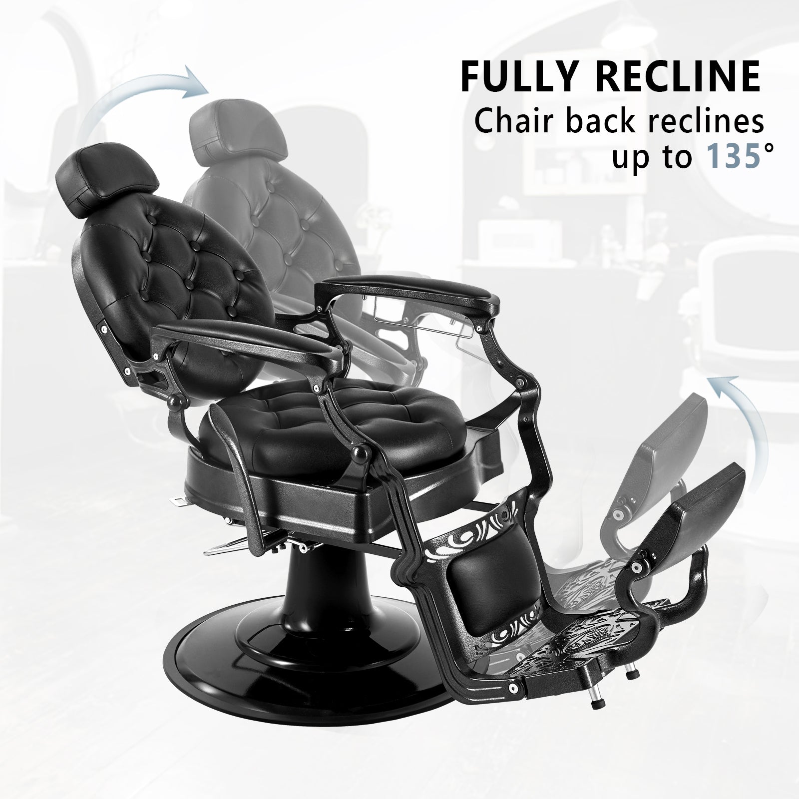 Nails Barber Chair Hairstylist Reclining Professional Cosmetic