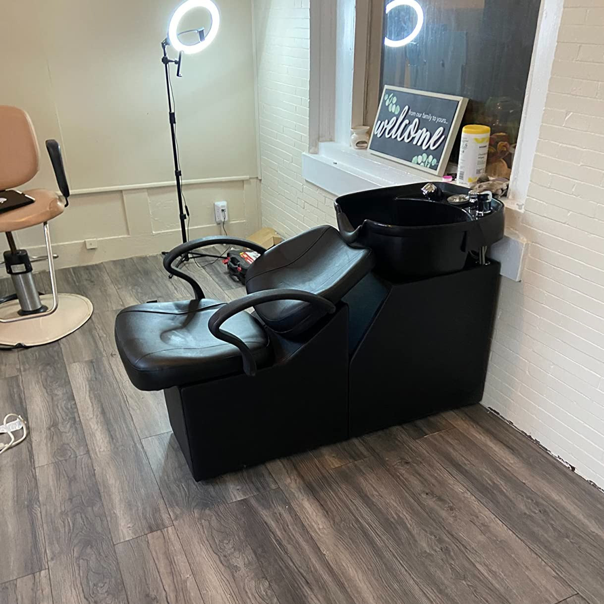 OmySalon Barber Backwash Chair Spa Salon Equipment ABS Plastic Shampoo Bowl Sink Unit Station