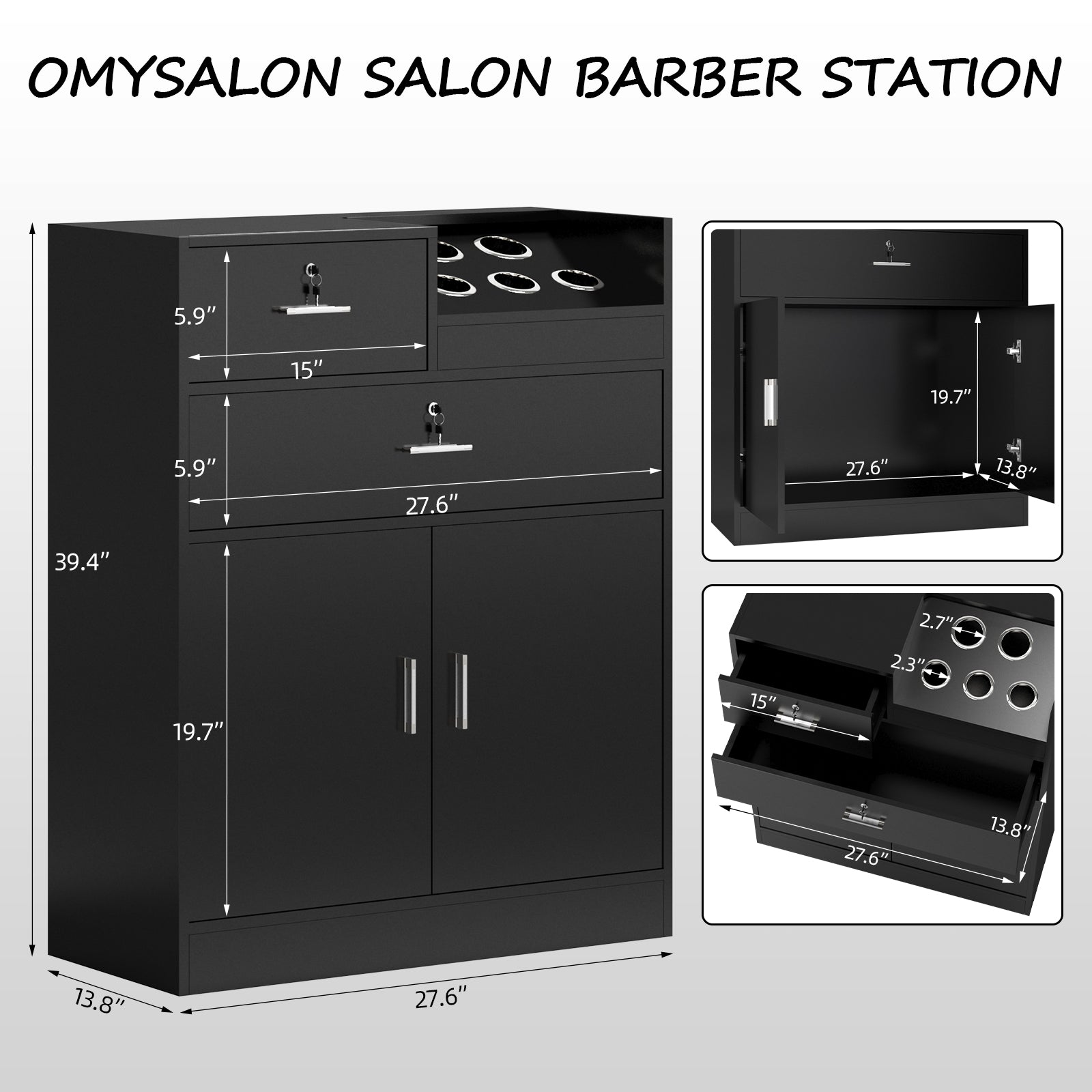 Omysalon Salon Storage Cabinet Beauty