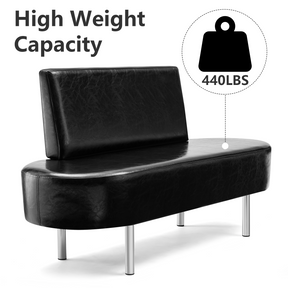 OmySalon WBWB Modern Reception Waiting Room Bench Chair with Backrest for Beauty Barber Salon SPA Office