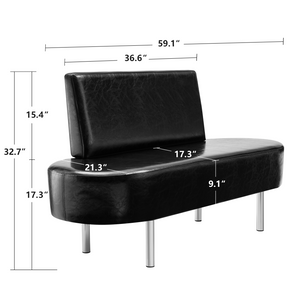 OmySalon WBWB Modern Reception Waiting Room Bench Chair with Backrest