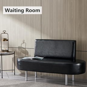 OmySalon WBWB Modern Reception Waiting Room Bench Chair with Backrest for Beauty Barber Salon SPA Office