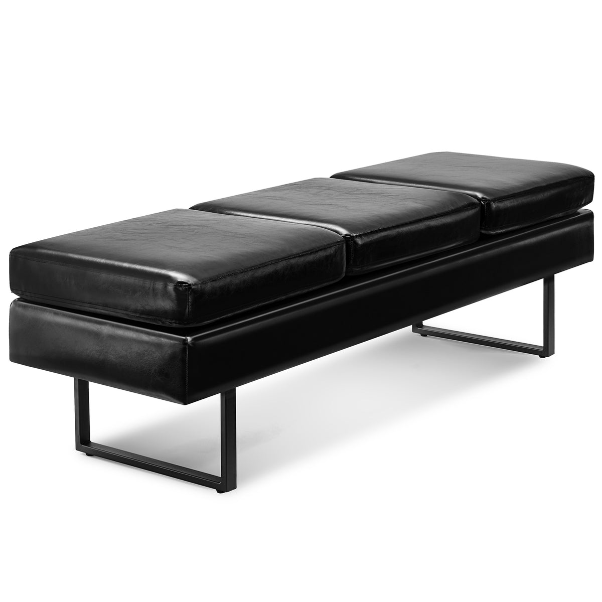 OmySalon Waiting Room Bench Reception Bench Office Chair Black Red Wh