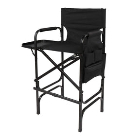 Omysalon 30in Portable Folding Director Chair with Collapsible Side Table