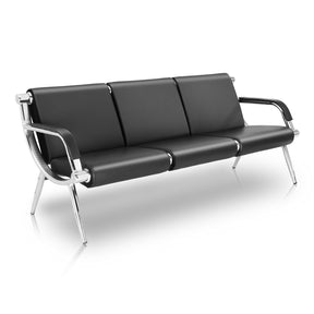 OmySalon Waiting Room Reception Bench with Armrest Black