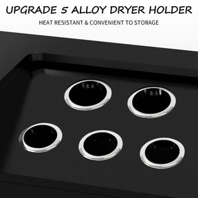 OmySalon HSC-18 Free Standing Salon Storage Station Cabinet w/2 Lockable Drawers 1 Cabinet 5 Hair Dryer Holders
