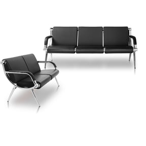 OmySalon C8 Waiting Room Reception Bench with Backrest & Armrest for Beauty Barber Salon SPA Clinic Office Airport Bank