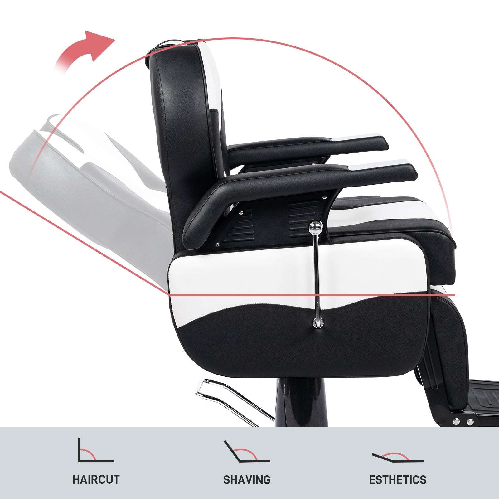 OmySalon BC1201 Classical Style Heavy Duty Hydraulic Reclining Barber Chair