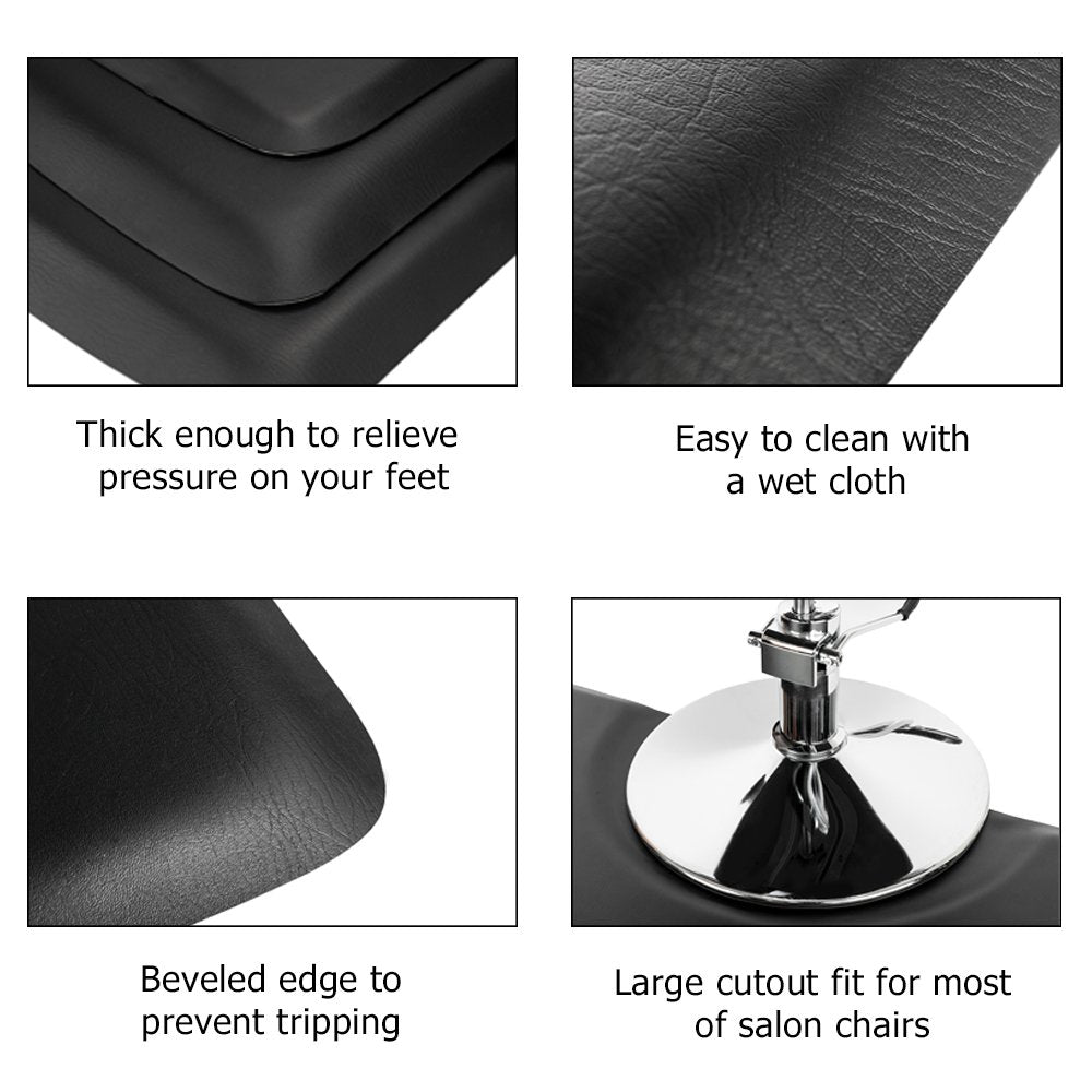 OmySalon Barber & Salon Floor Anti-Fatigue Mat Semi Circle 3' x 5 