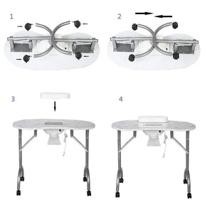 OmySalon Portable Foldable Nail Manicure Table w/Electric Dust Collector & Wrist Rest