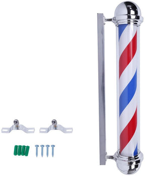 OmySalon 36in Barber Pole Light Rotating Red White Blue LED Strips Barber Shop Light