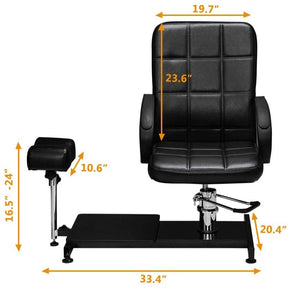 OmySalon PC-B Foot Massage Pedicure Unit with Height Adjustable Hydraulic Chair & Retractable Foot Rest