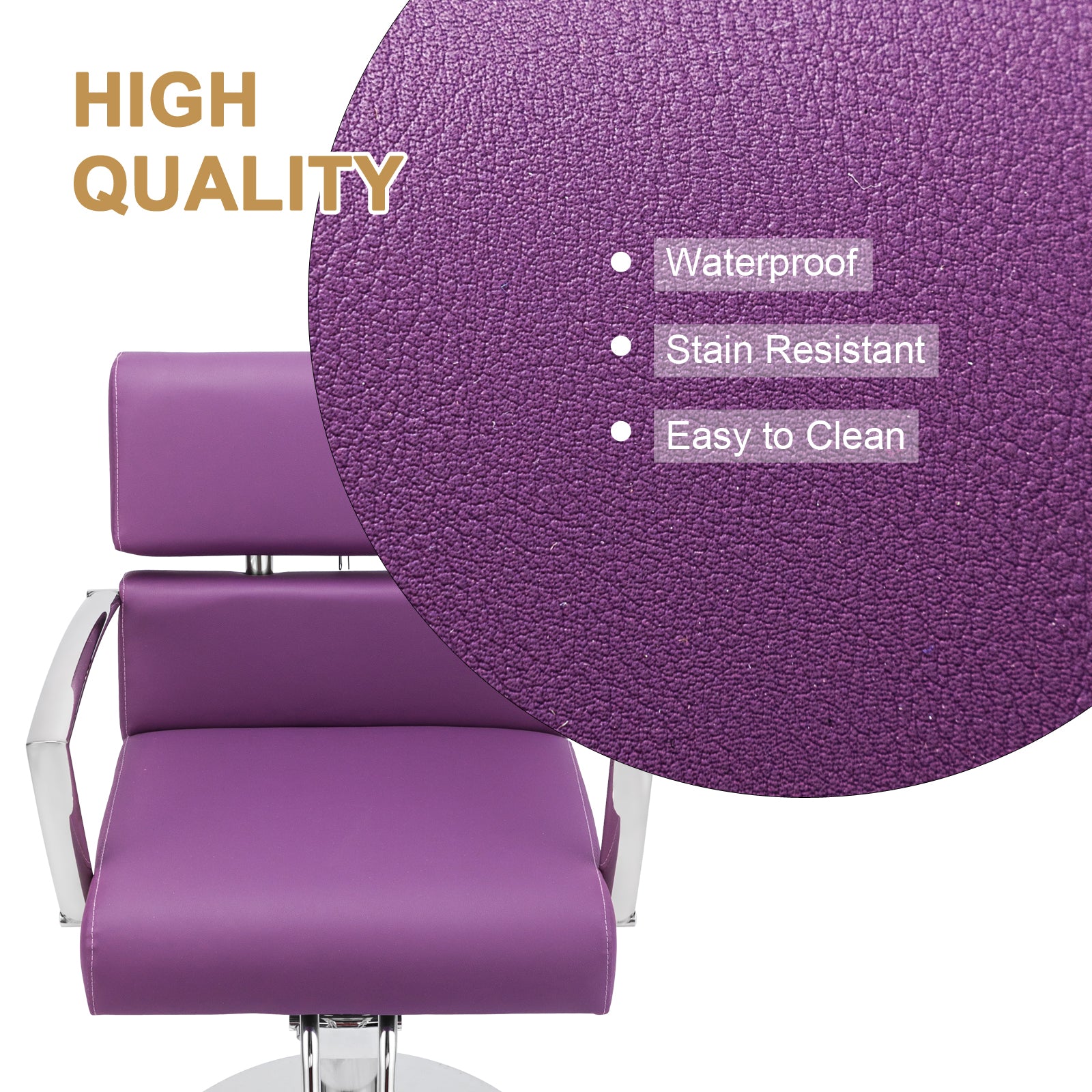 OmySalon SC01 Hydraulic 360-Degree Swivel Hair Stylist Salon Chair Black/White/Pink/Rose Gold/Purple