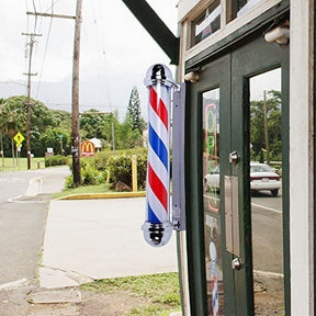 OmySalon 36in Barber Pole Light with Rotating Red White Blue LED Strips