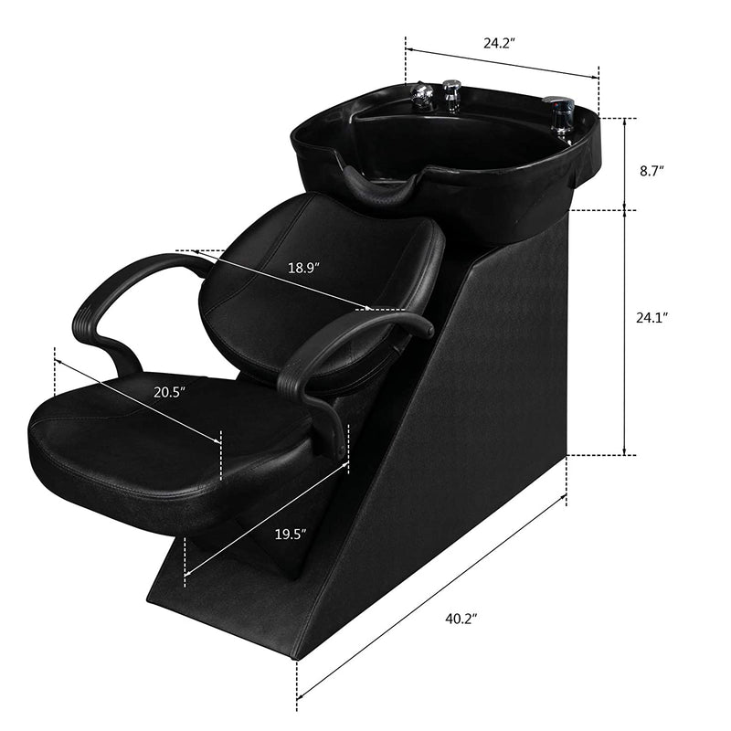 OmySalon HZ9020 Shampoo Backwash Unit Reclining Shampoo Chair with ABS
