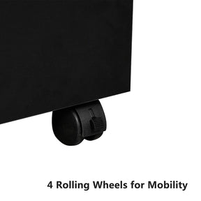 OmySalon Manicure Table Nail Desk with Wheels Black