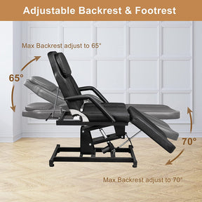 OmySalon ESB 72in Electric Height Remote Adjustable Facial Massage Bed w/Hydraulic Rotating Stool