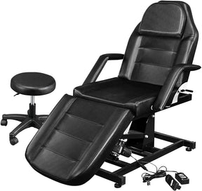 OmySalon ESB 72in Electric Height Remote Adjustable Facial Massage Bed w/Hydraulic Rotating Stool