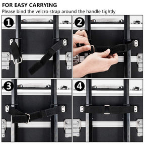 Omysalon MCA401 4-in-1 Aluminum Lockable Rolling Makeup Cosmetic Organizer Train Case